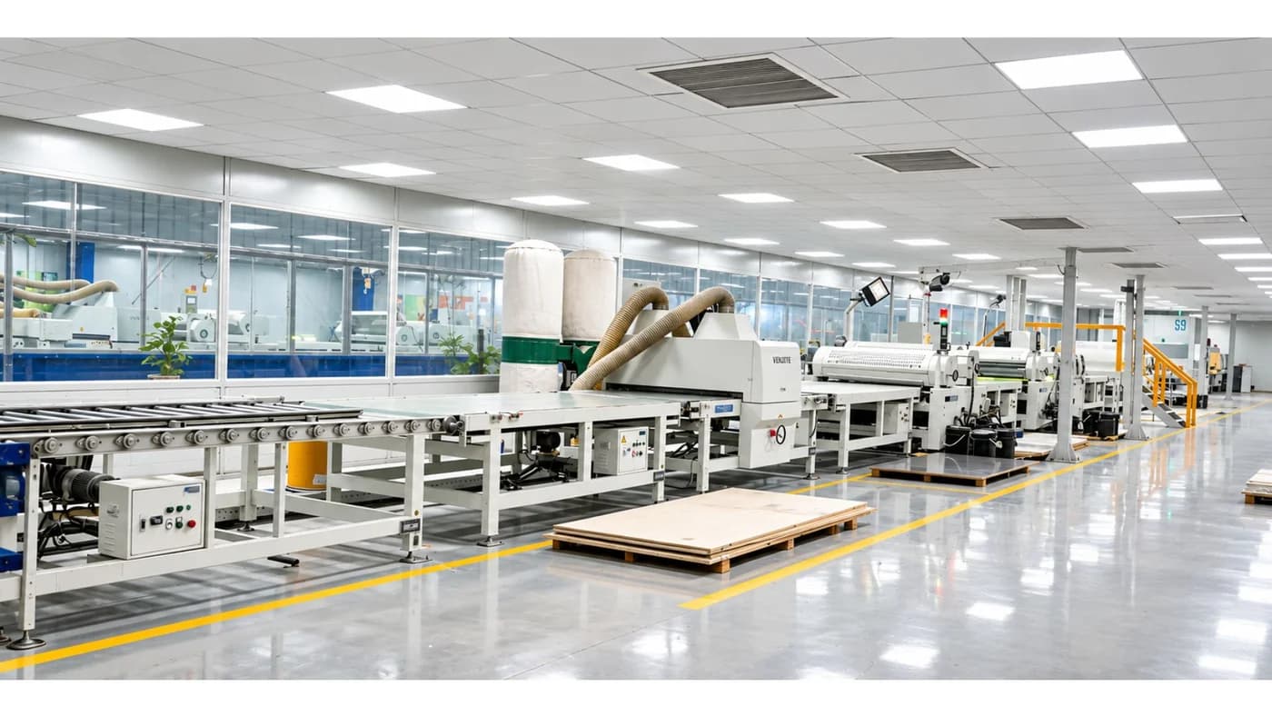 The clean, climate-controlled lamination hall at a ZRK Group plant